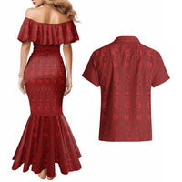 Philippines Christmas Couples Matching Mermaid Dress and Hawaiian Shirt Parol Xmas Barong Style - Wonder Print Shop