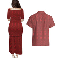 Philippines Christmas Couples Matching Puletasi and Hawaiian Shirt Parol Xmas Barong Style - Wonder Print Shop