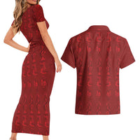 Philippines Christmas Couples Matching Short Sleeve Bodycon Dress and Hawaiian Shirt Parol Xmas Barong Style - Wonder Print Shop