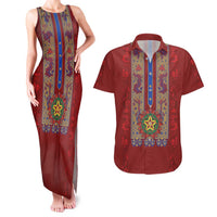 Philippines Christmas Couples Matching Tank Maxi Dress and Hawaiian Shirt Parol Xmas Barong Style - Wonder Print Shop