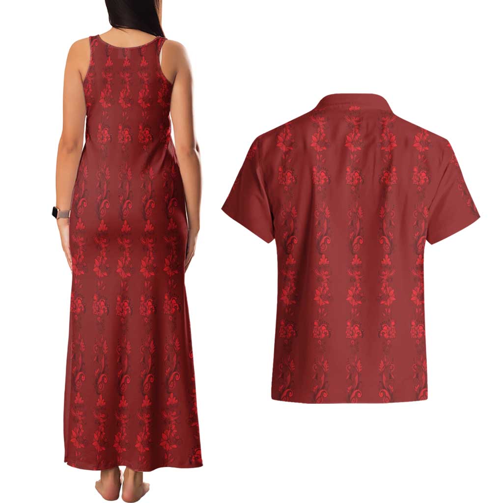 Philippines Christmas Couples Matching Tank Maxi Dress and Hawaiian Shirt Parol Xmas Barong Style - Wonder Print Shop