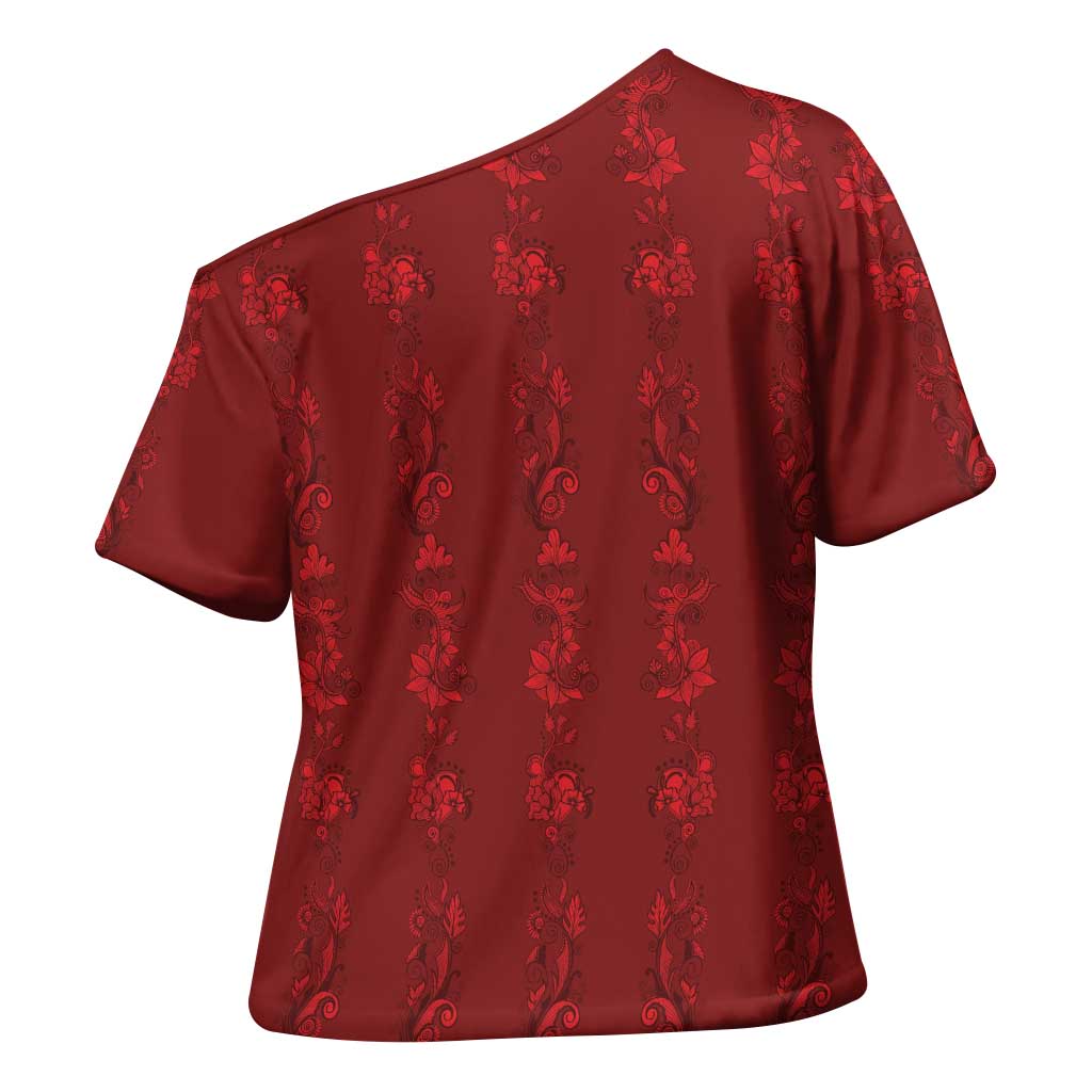 Philippines Christmas Cross Shoulder Shirt Parol Xmas Barong Style - Wonder Print Shop