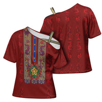 Philippines Christmas Cross Shoulder Shirt Parol Xmas Barong Style - Wonder Print Shop