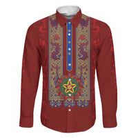 Philippines Christmas Family Matching Off The Shoulder Long Sleeve Dress and Hawaiian Shirt Parol Xmas Barong Style - Wonder Print Shop