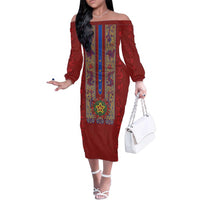Philippines Christmas Family Matching Off The Shoulder Long Sleeve Dress and Hawaiian Shirt Parol Xmas Barong Style - Wonder Print Shop