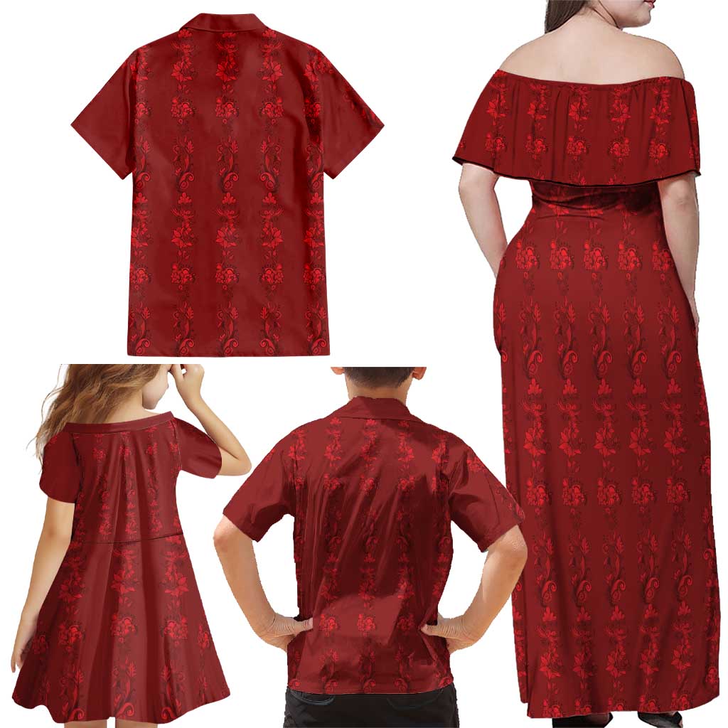 Philippines Christmas Family Matching Off Shoulder Maxi Dress and Hawaiian Shirt Parol Xmas Barong Style - Wonder Print Shop