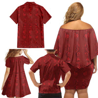 Philippines Christmas Family Matching Off Shoulder Short Dress and Hawaiian Shirt Parol Xmas Barong Style - Wonder Print Shop