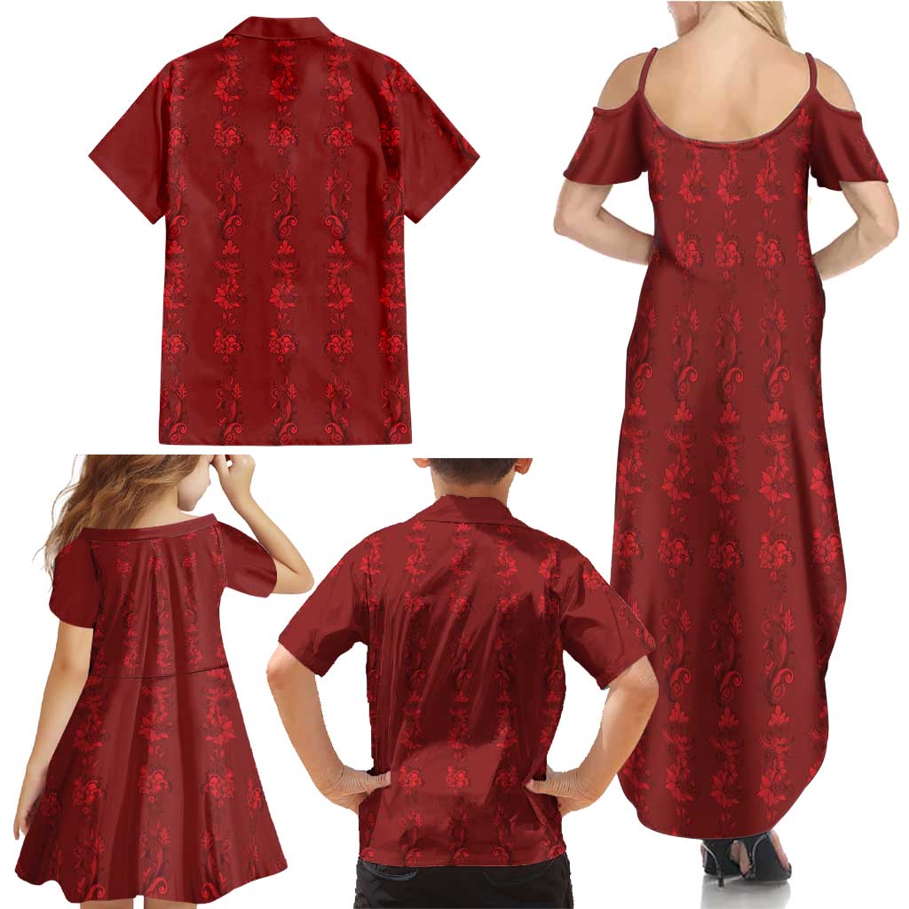Philippines Christmas Family Matching Summer Maxi Dress and Hawaiian Shirt Parol Xmas Barong Style - Wonder Print Shop