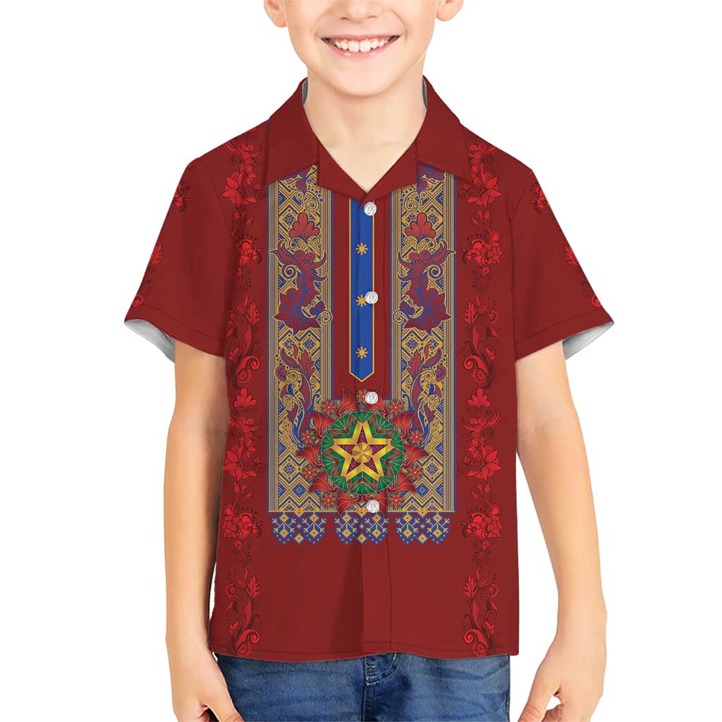 Philippines Christmas Hawaiian Shirt Parol Xmas Barong Style - Wonder Print Shop