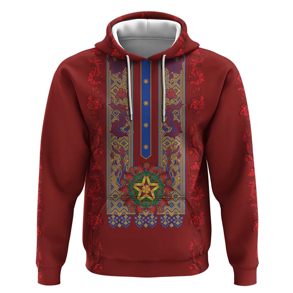 Philippines Christmas Hoodie Parol Xmas Barong Style - Wonder Print Shop