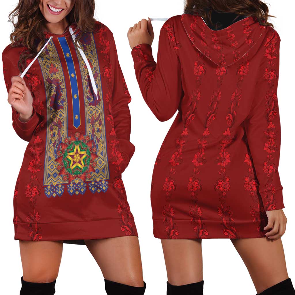 Philippines Christmas Hoodie Dress Parol Xmas Barong Style - Wonder Print Shop
