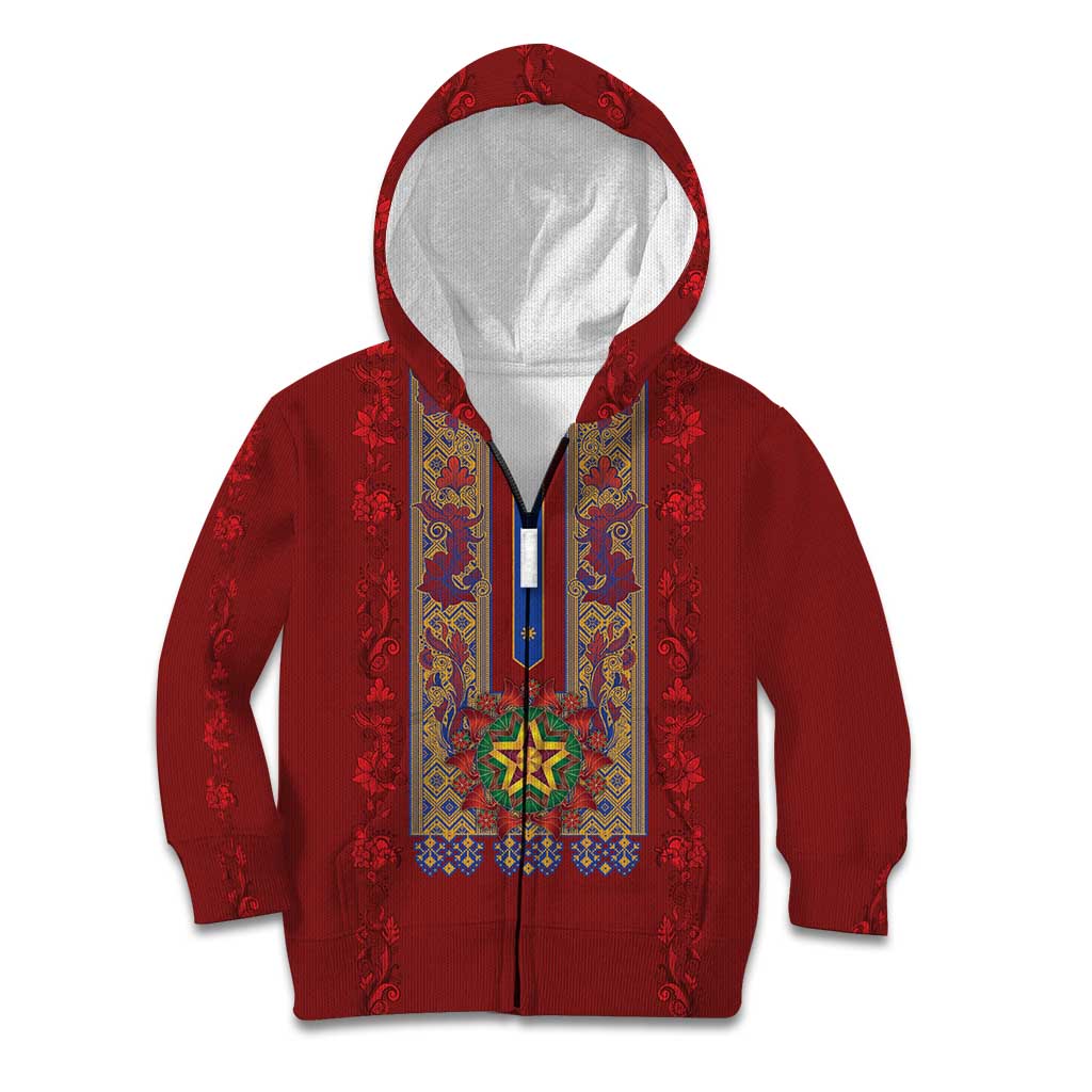 Philippines Christmas Kid Hoodie Parol Xmas Barong Style - Wonder Print Shop