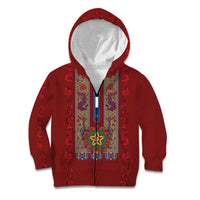 Philippines Christmas Kid Hoodie Parol Xmas Barong Style - Wonder Print Shop