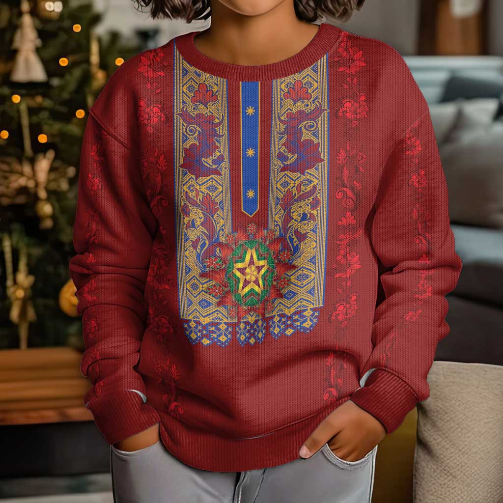 Philippines Christmas Kid Ugly Christmas Sweater Parol Xmas Barong Style - Wonder Print Shop
