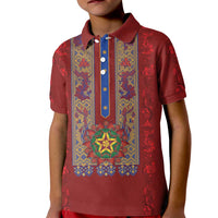 Philippines Christmas Kid Polo Shirt Parol Xmas Barong Style - Wonder Print Shop