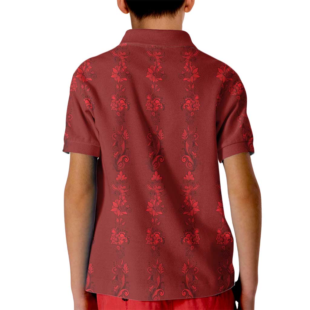Philippines Christmas Kid Polo Shirt Parol Xmas Barong Style - Wonder Print Shop