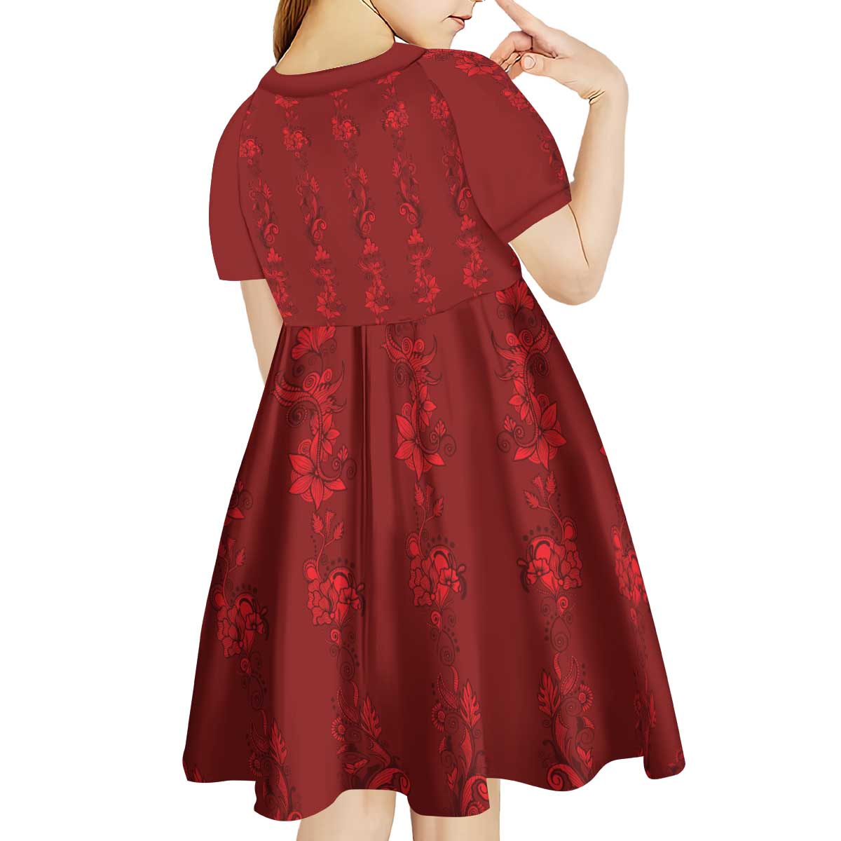 Philippines Christmas Kid Short Sleeve Dress Parol Xmas Barong Style - Wonder Print Shop