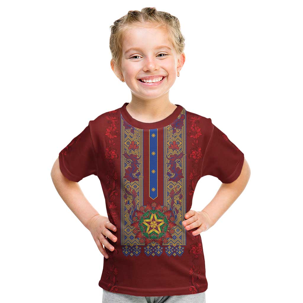 Philippines Christmas Kid T Shirt Parol Xmas Barong Style - Wonder Print Shop