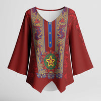 Philippines Christmas Kimono Sleeve Blouse Parol Xmas Barong Style - Wonder Print Shop