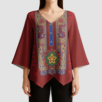 Philippines Christmas Kimono Sleeve Blouse Parol Xmas Barong Style - Wonder Print Shop
