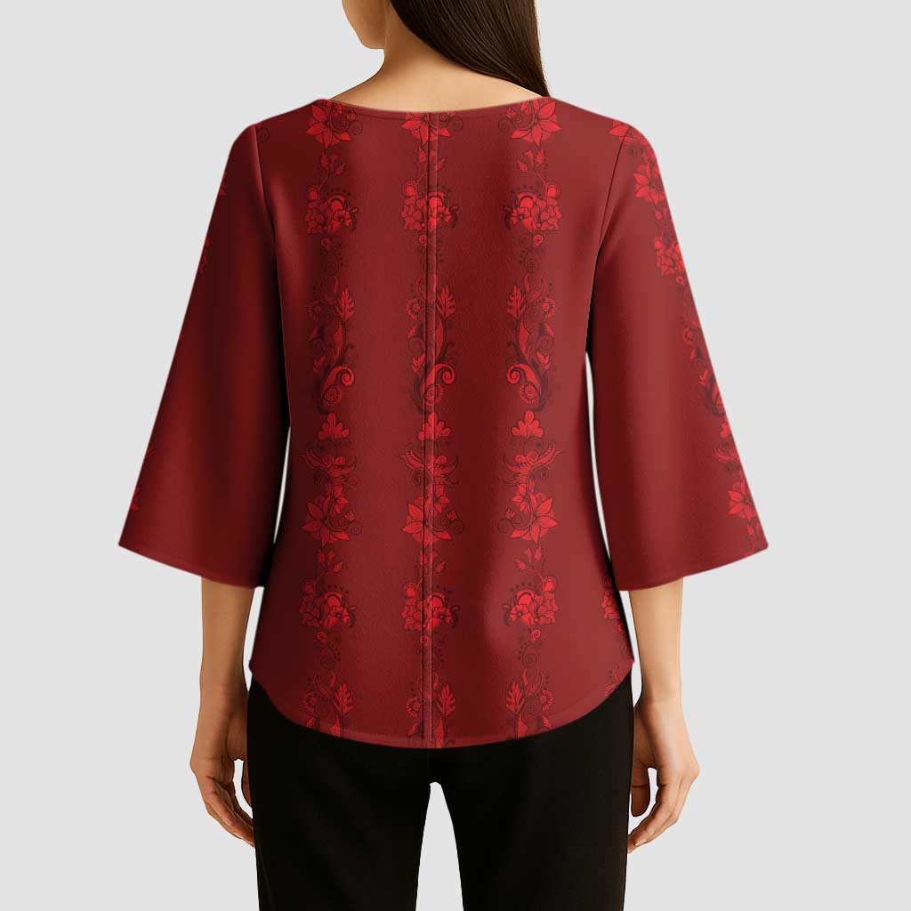 Philippines Christmas Kimono Sleeve Blouse Parol Xmas Barong Style - Wonder Print Shop