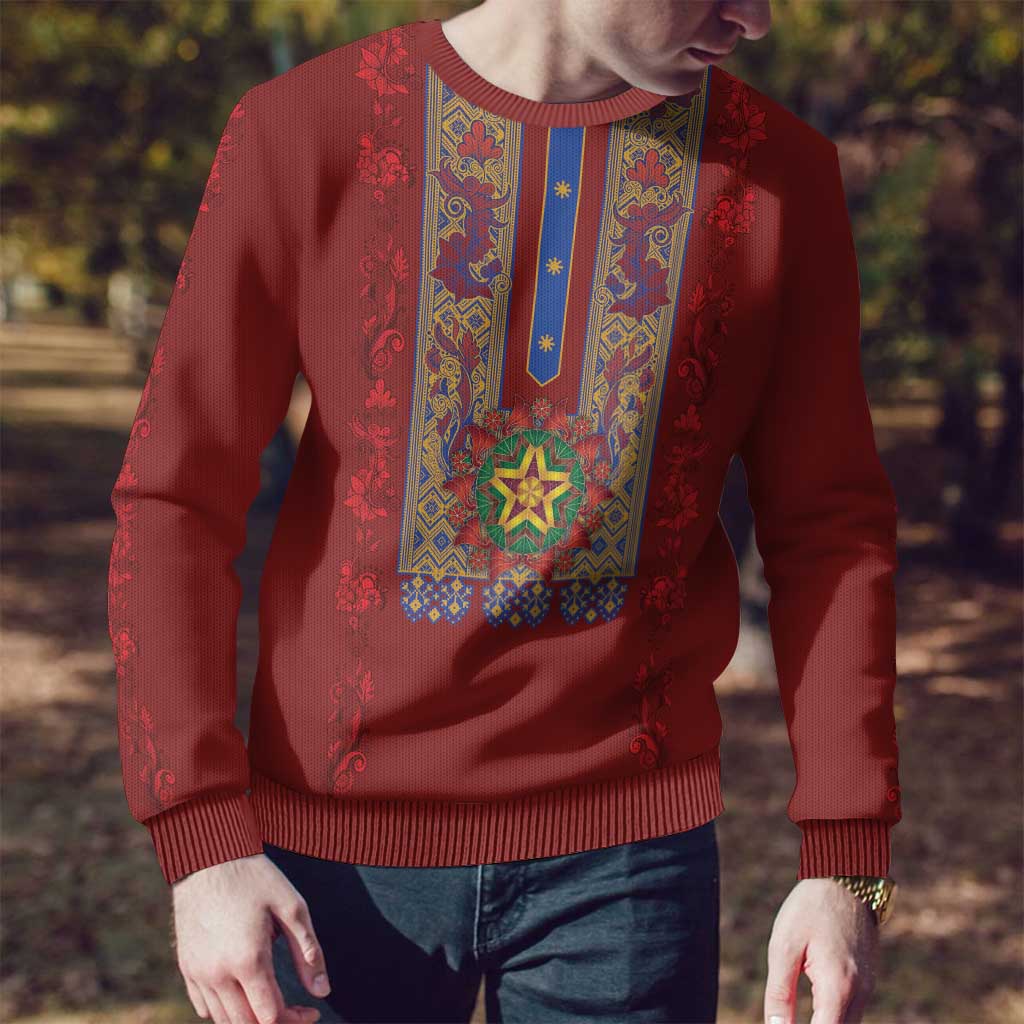 Philippines Christmas Ugly Christmas Sweater Parol Xmas Barong Style - Wonder Print Shop