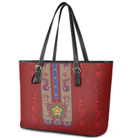 Philippines Christmas Leather Tote Bag Parol Xmas Barong Style - Wonder Print Shop