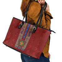 Philippines Christmas Leather Tote Bag Parol Xmas Barong Style - Wonder Print Shop