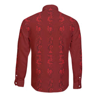 Philippines Christmas Long Sleeve Button Shirt Parol Xmas Barong Style - Wonder Print Shop