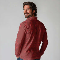 Philippines Christmas Long Sleeve Polo Shirt Parol Xmas Barong Style - Wonder Print Shop