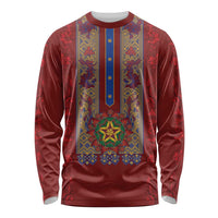 Philippines Christmas Long Sleeve Shirt Parol Xmas Barong Style - Wonder Print Shop