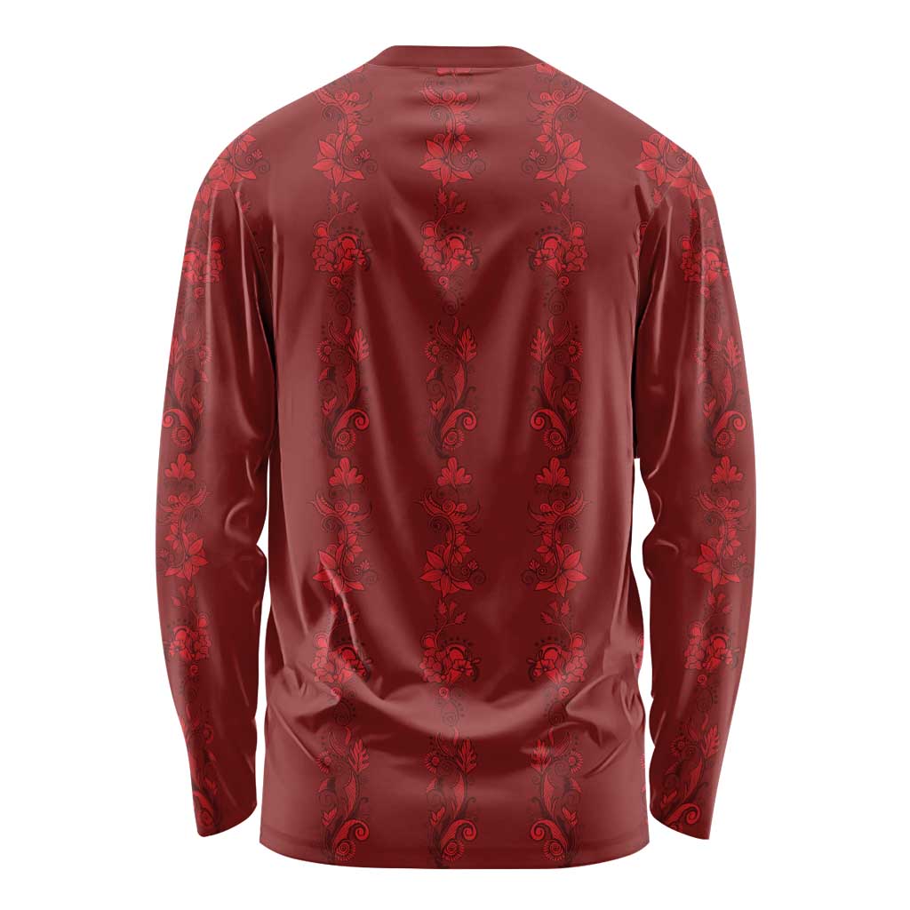 Philippines Christmas Long Sleeve Shirt Parol Xmas Barong Style - Wonder Print Shop