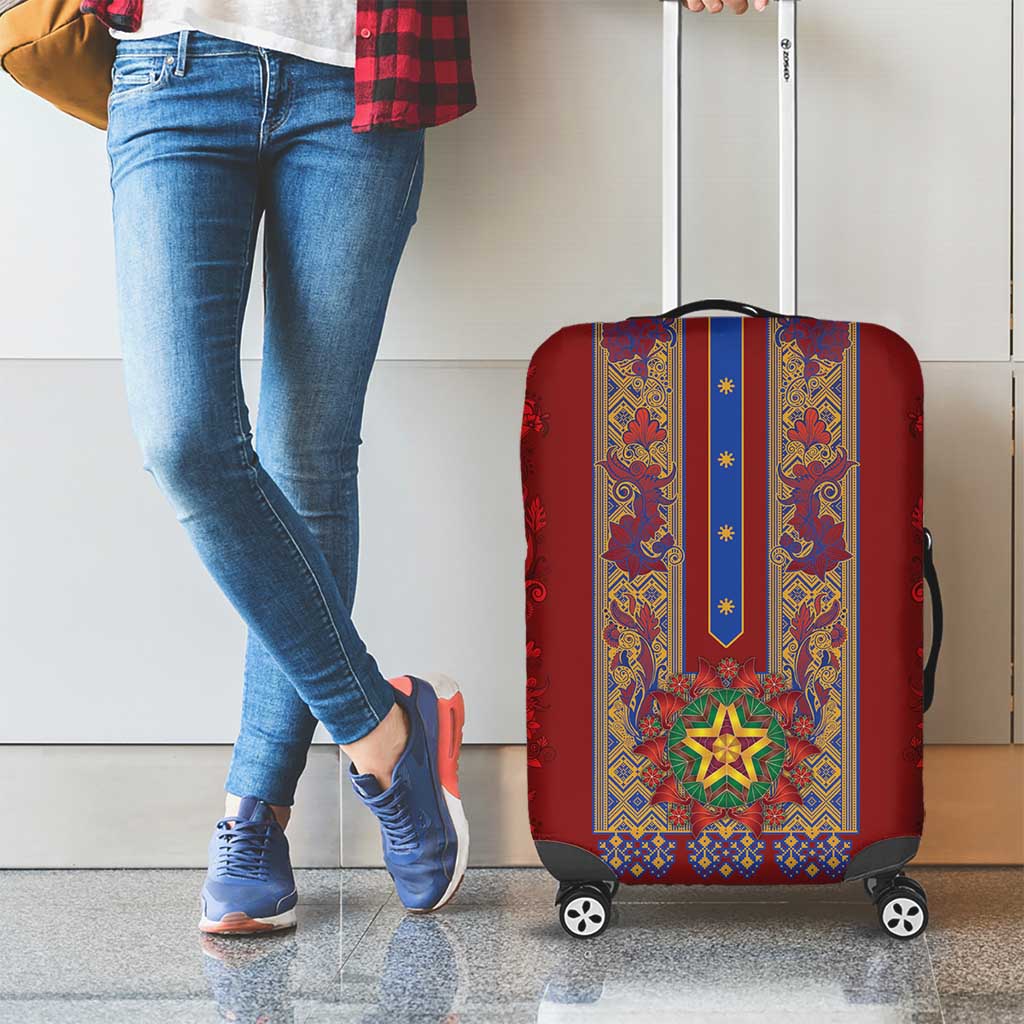 Philippines Christmas Luggage Cover Parol Xmas Barong Style - Wonder Print Shop