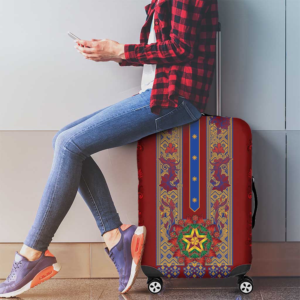 Philippines Christmas Luggage Cover Parol Xmas Barong Style - Wonder Print Shop