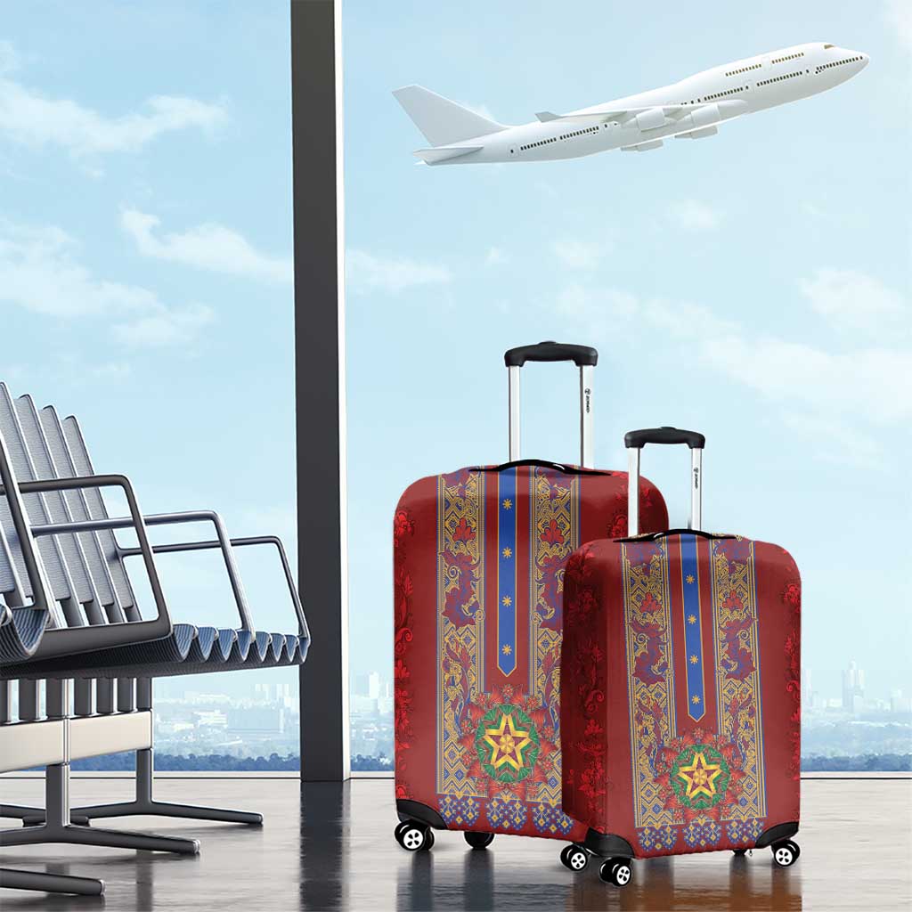 Philippines Christmas Luggage Cover Parol Xmas Barong Style - Wonder Print Shop