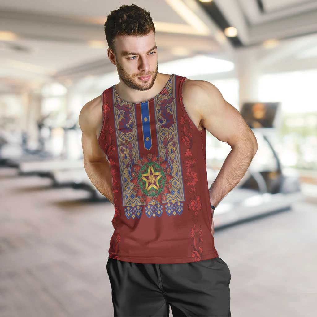 Philippines Christmas Men Tank Top Parol Xmas Barong Style - Wonder Print Shop