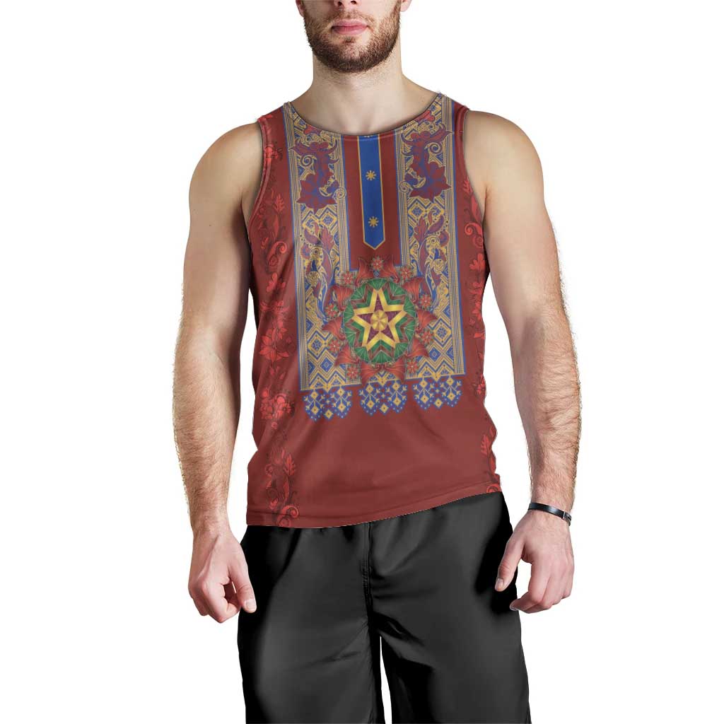 Philippines Christmas Men Tank Top Parol Xmas Barong Style - Wonder Print Shop