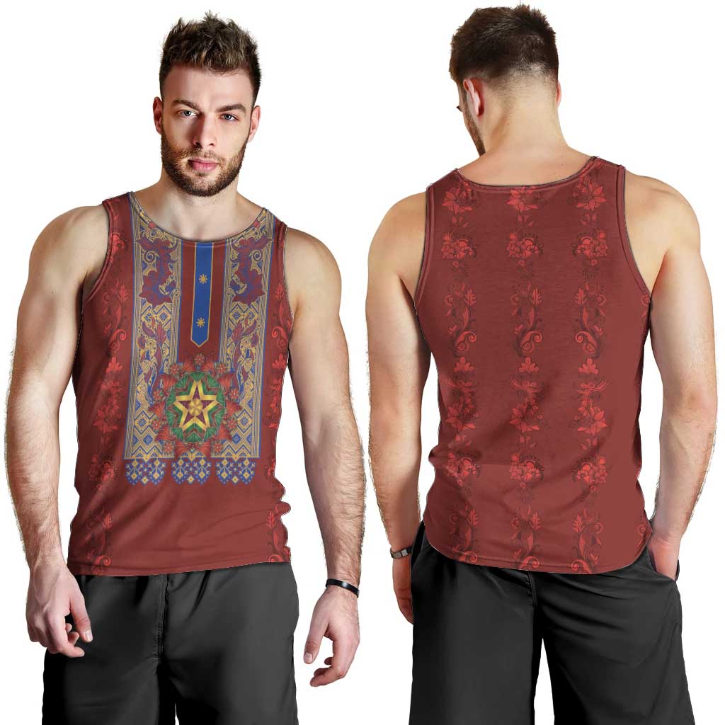 Philippines Christmas Men Tank Top Parol Xmas Barong Style - Wonder Print Shop