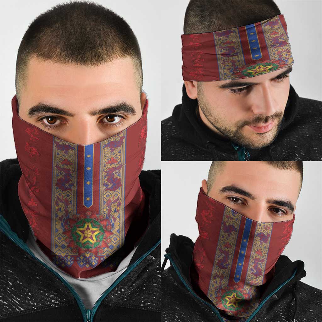 Philippines Christmas Neck Gaiter Parol Xmas Barong Style - Wonder Print Shop