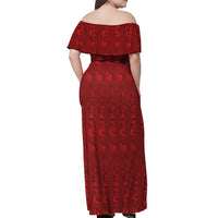 Philippines Christmas Off Shoulder Maxi Dress Parol Xmas Barong Style - Wonder Print Shop