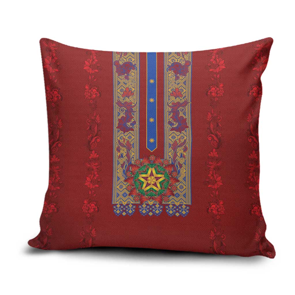 Philippines Christmas Pillow Cover Parol Xmas Barong Style - Wonder Print Shop