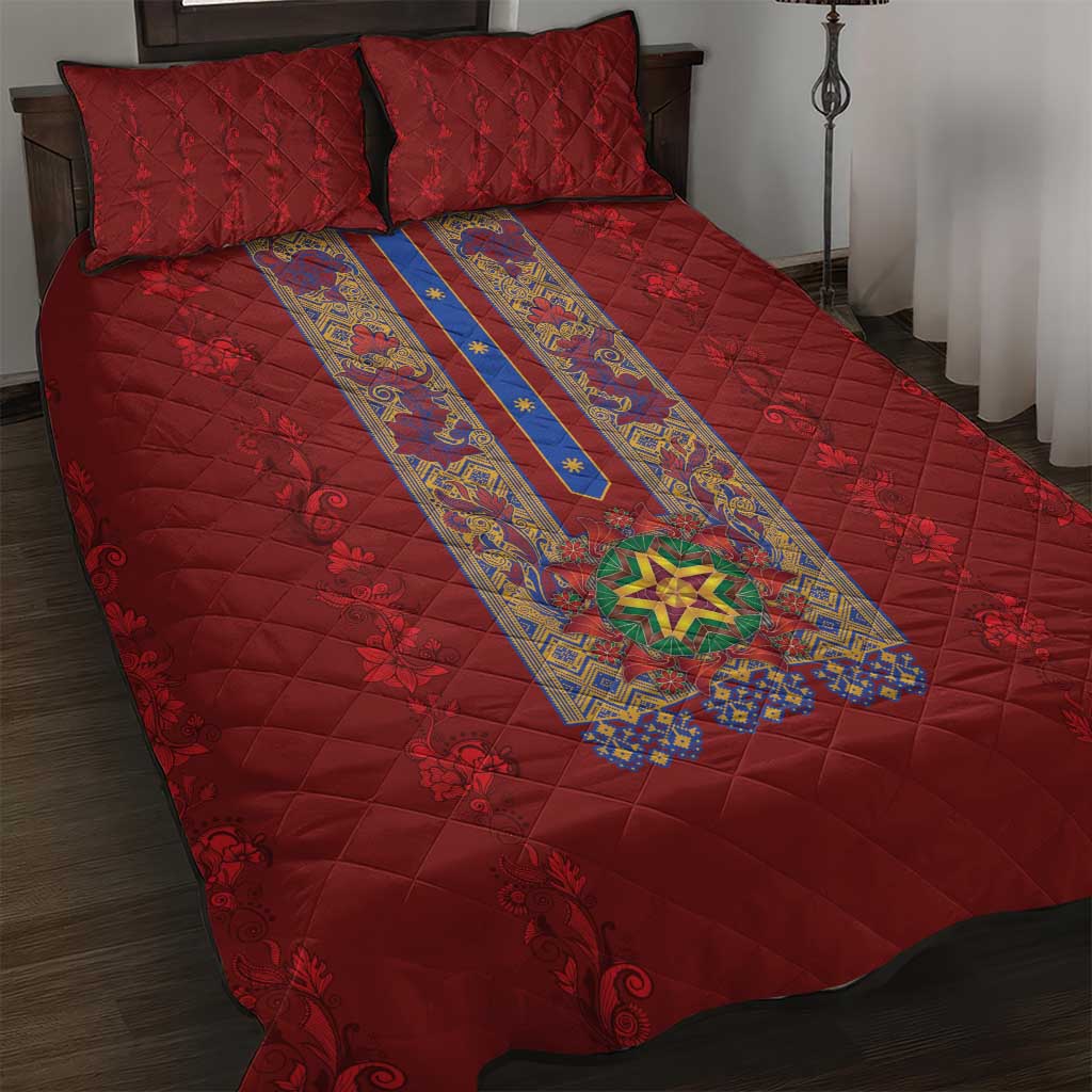 Philippines Christmas Quilt Bed Set Parol Xmas Barong Style - Wonder Print Shop