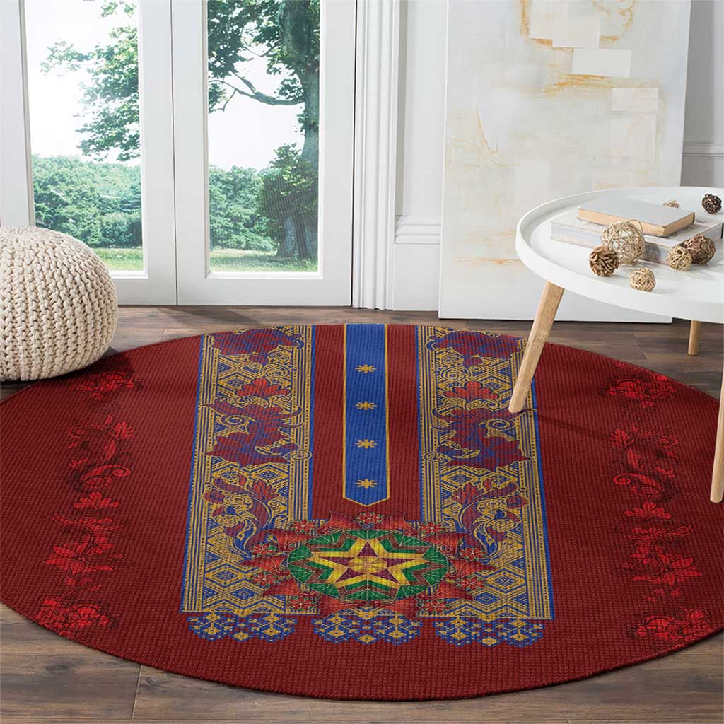 Philippines Christmas Round Carpet Parol Xmas Barong Style - Wonder Print Shop