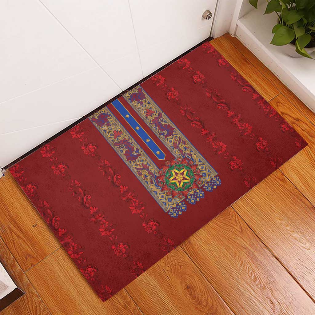 Philippines Christmas Rubber Doormat Parol Xmas Barong Style - Wonder Print Shop