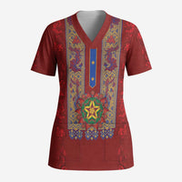 Philippines Christmas Scrub Top Parol Xmas Barong Style - Wonder Print Shop
