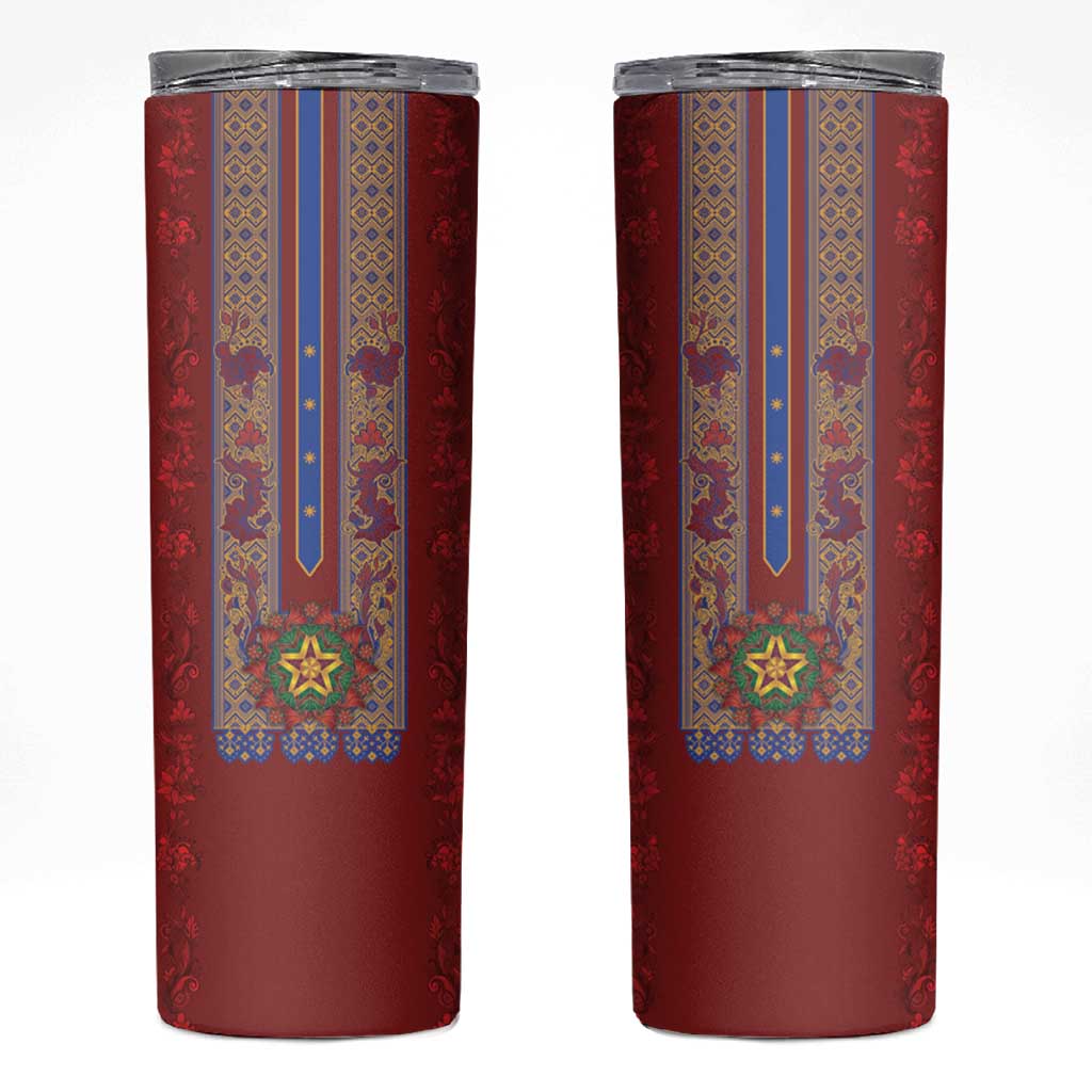 Philippines Christmas Skinny Tumbler Parol Xmas Barong Style - Wonder Print Shop