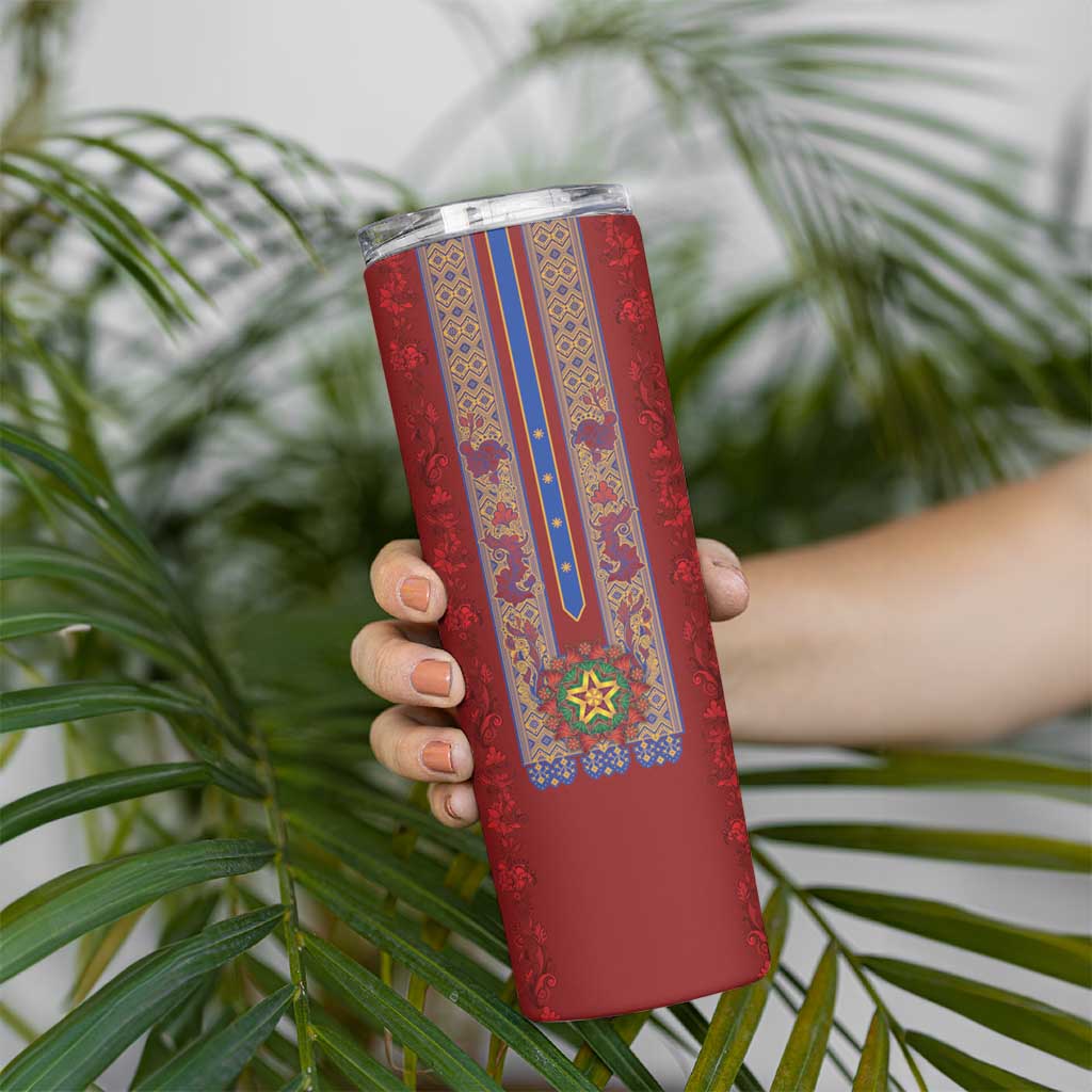 Philippines Christmas Skinny Tumbler Parol Xmas Barong Style - Wonder Print Shop