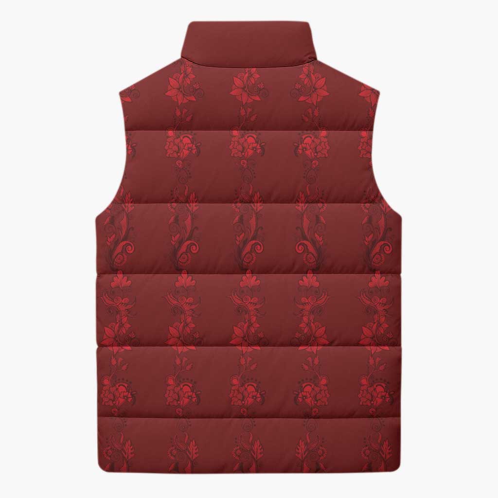 Philippines Christmas Sleeveless Puffer Jacket Parol Xmas Barong Style - Wonder Print Shop