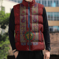 Philippines Christmas Sleeveless Puffer Jacket Parol Xmas Barong Style - Wonder Print Shop