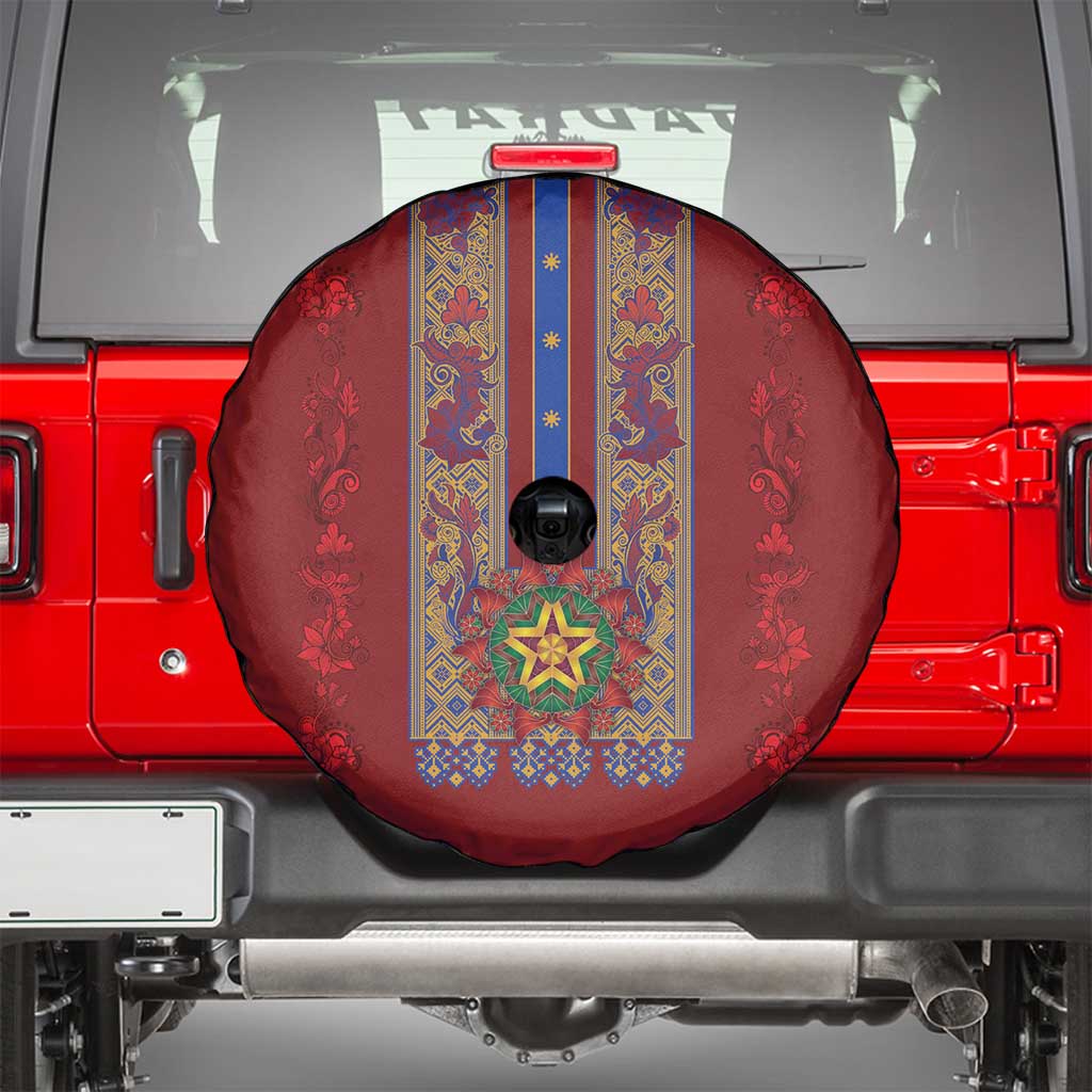 Philippines Christmas Spare Tire Cover Parol Xmas Barong Style - Wonder Print Shop